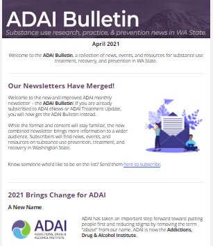 Screenshot of newsletter